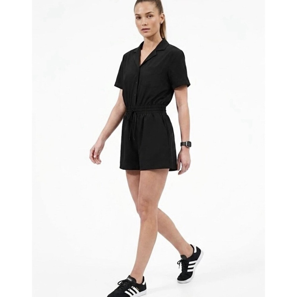 Athleta Avenue Short Romper Black Size Small Athleisure Hiking #891765
